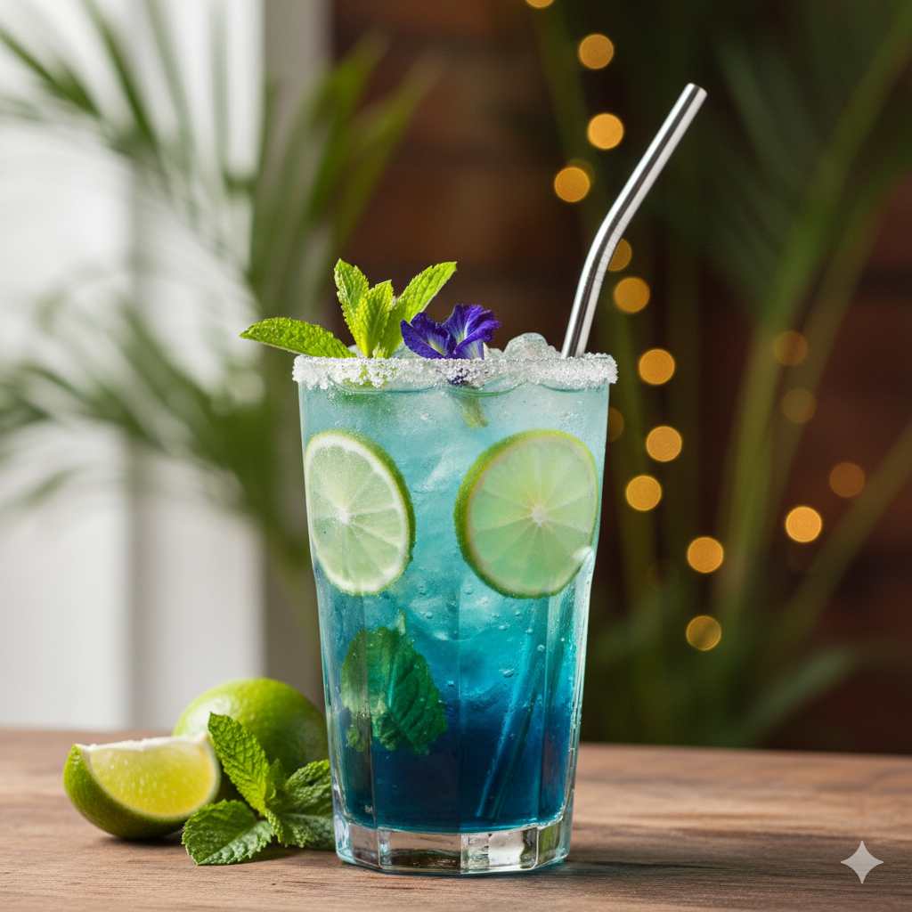 Butterfly Pea Mojito recipe.