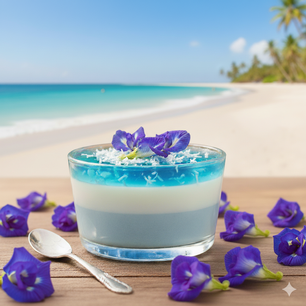 Butterfly Pea Tea Pudding Recipe.
