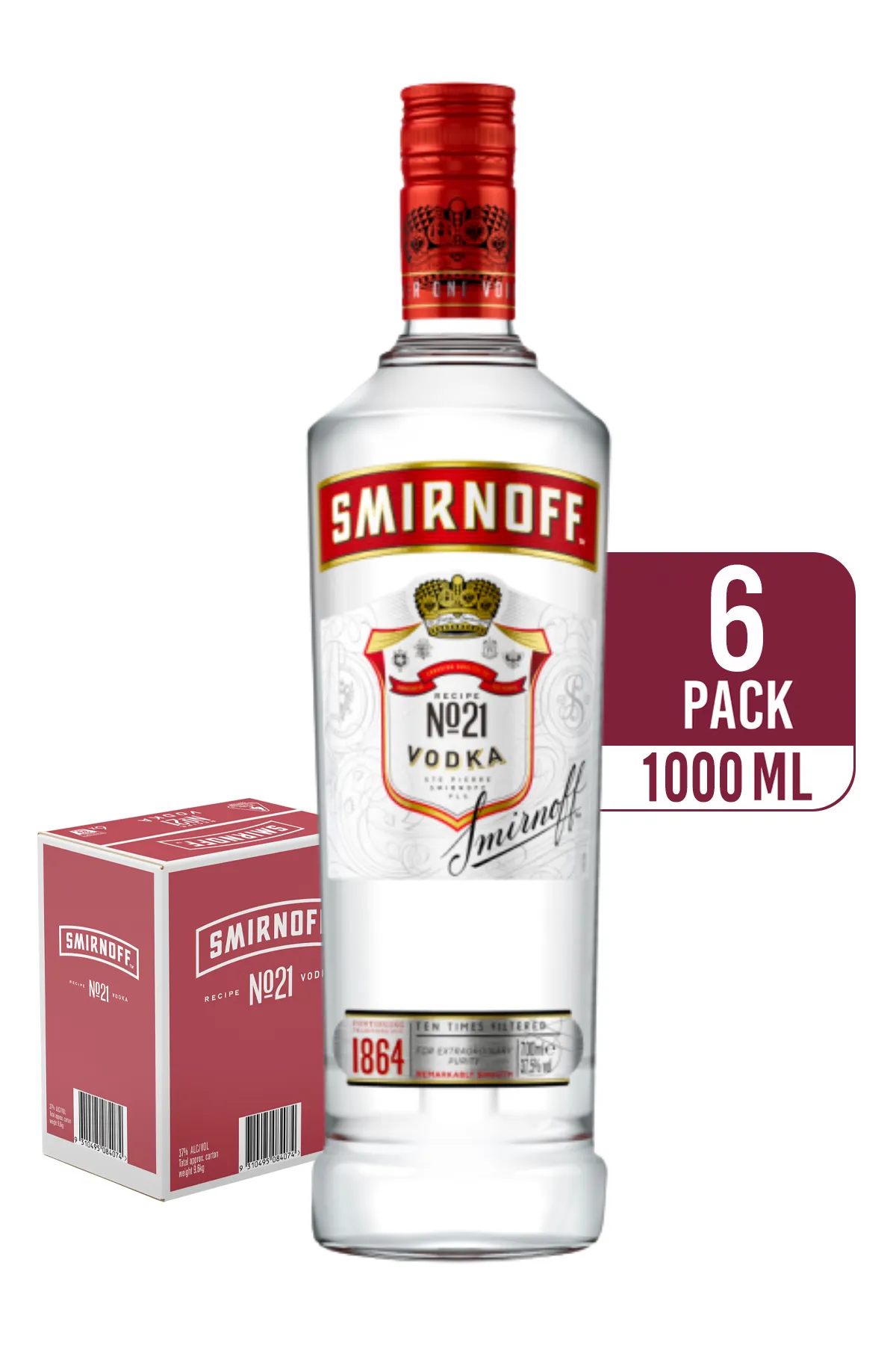 Smirnoff Red 6 x 1L - Compare prices in UAE