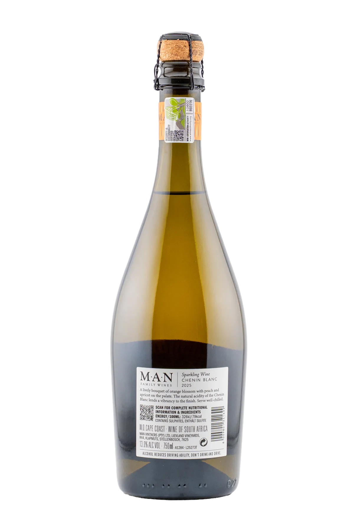 Buy MAN SPARKLING CHENIN BLANC 2025 75CL - CityDrinks