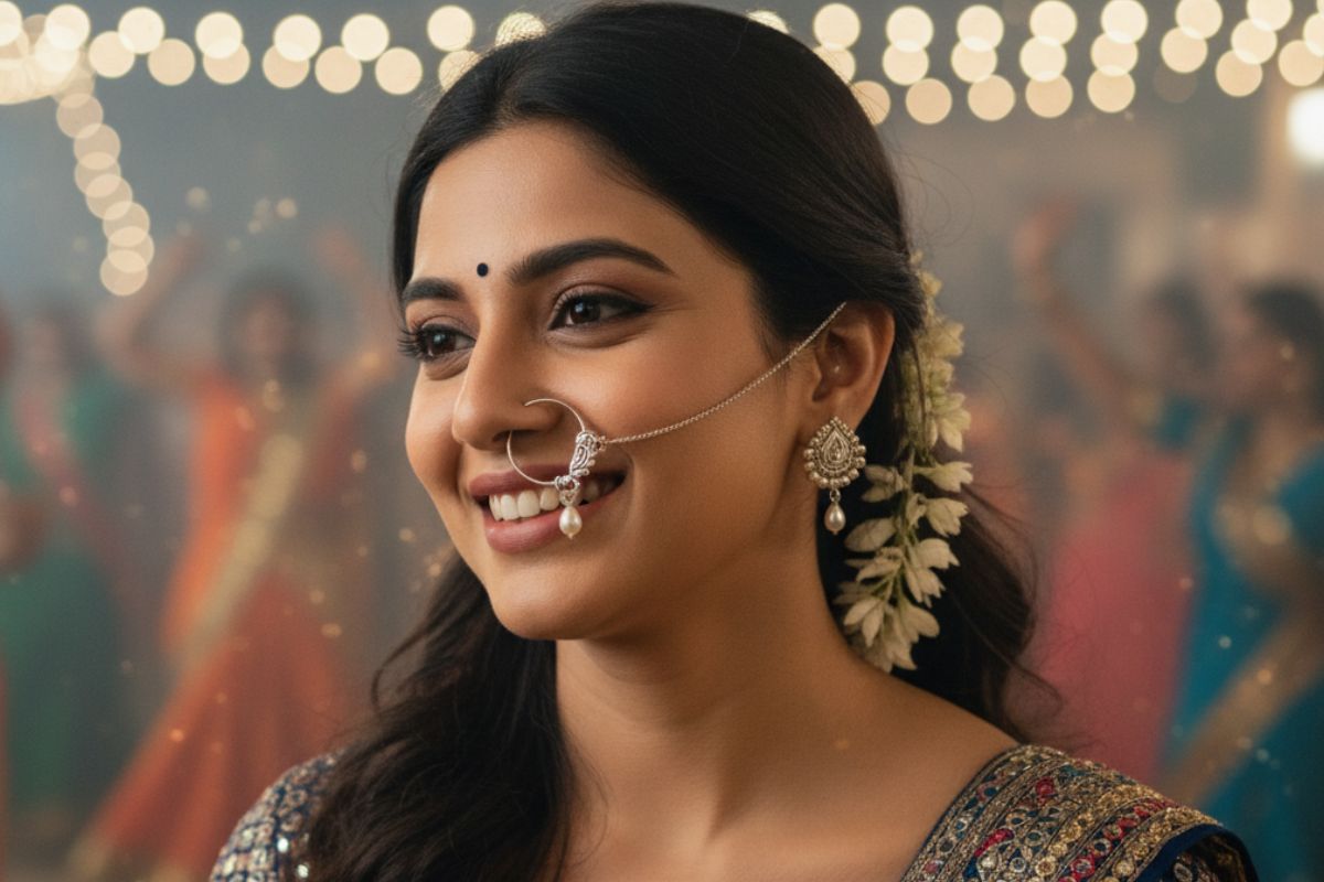 Designer Nath For Garba Outfits 