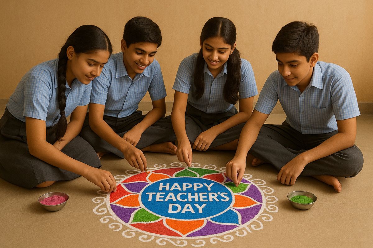 Teacher'S Day Rangoli Design: टीचर्स डे को बनाएं यादगार इन ट्रेंडी रंगोली डिजाइनों के साथ 2 Teacher’s Day Rangoli Design