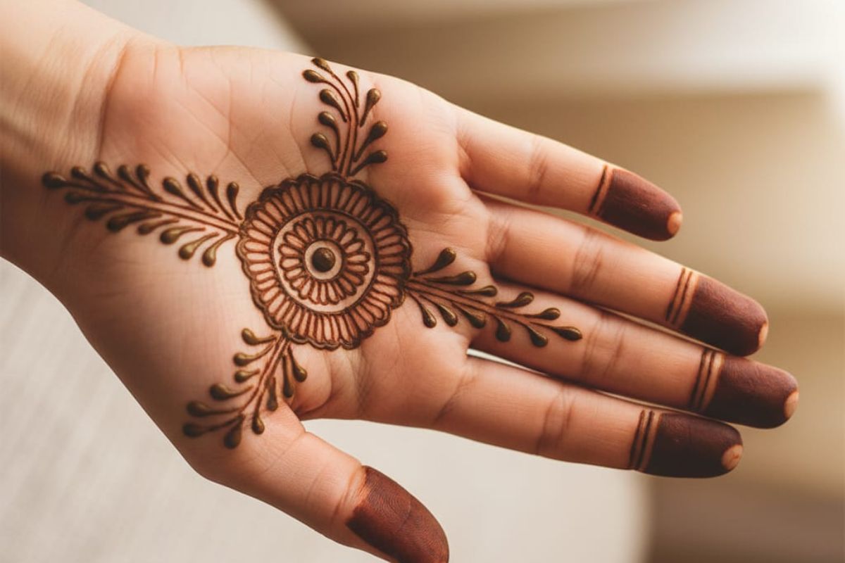 Simple Mehndi Design For Karwa Chauth
