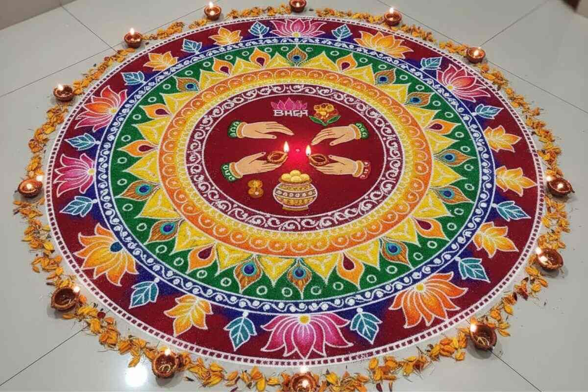 Bhai Dooj Rangoli Designs 
