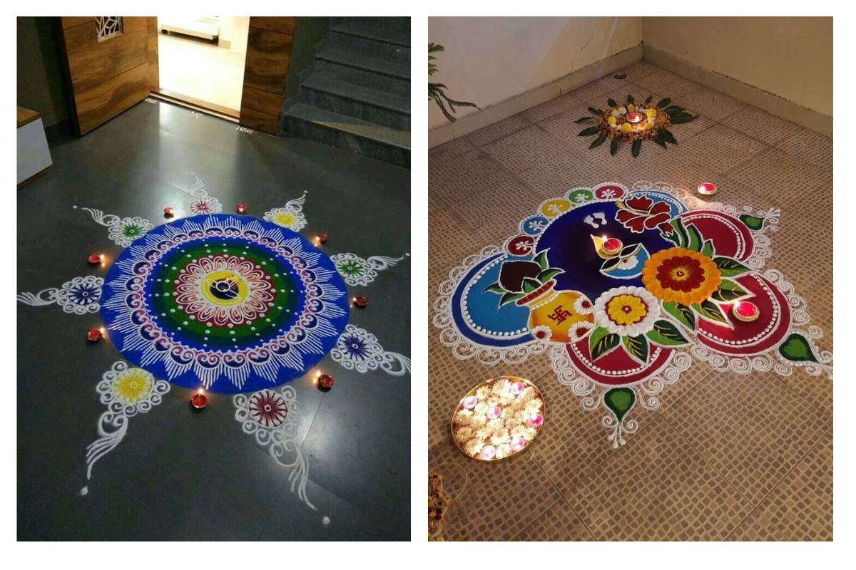 Beautiful Rangoli Designs For Office: ऑफिस को दे एकदम दिवाली वाली वाइब - बनाएं ये 5 खूबसूरत रंगोली डिजाइन 4 Circle Rangoli Design Min