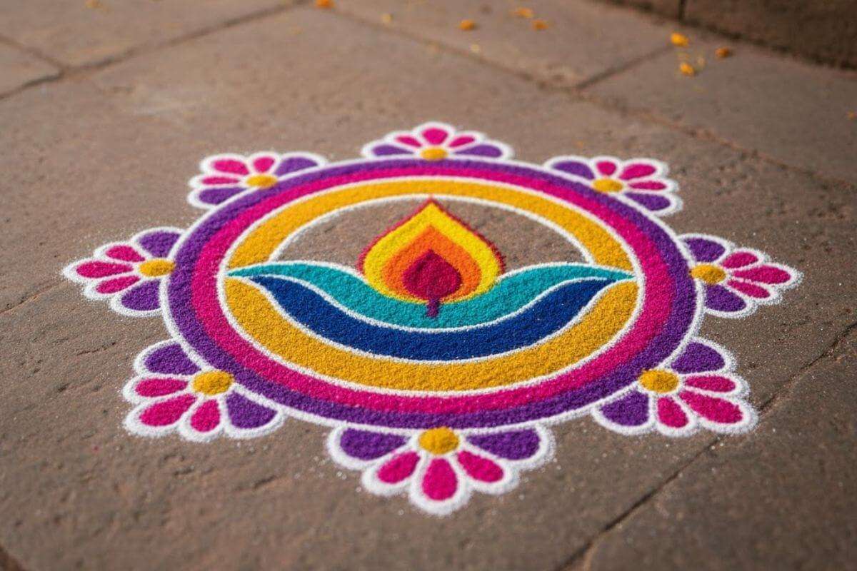 Rangoli Design For Kids: मस्ती और खुशियों से भरा हो दिवाली का त्योहार, बच्चों के लिए सुंदर और सिंपल रंगोली डिजाइन आइडियाज 1 Diya Rangoli