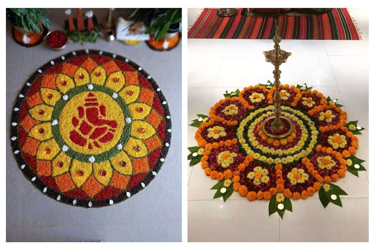 Beautiful Rangoli Designs For Office: ऑफिस को दे एकदम दिवाली वाली वाइब - बनाएं ये 5 खूबसूरत रंगोली डिजाइन 3 Ecofriendly Rangoli Design For Office Min