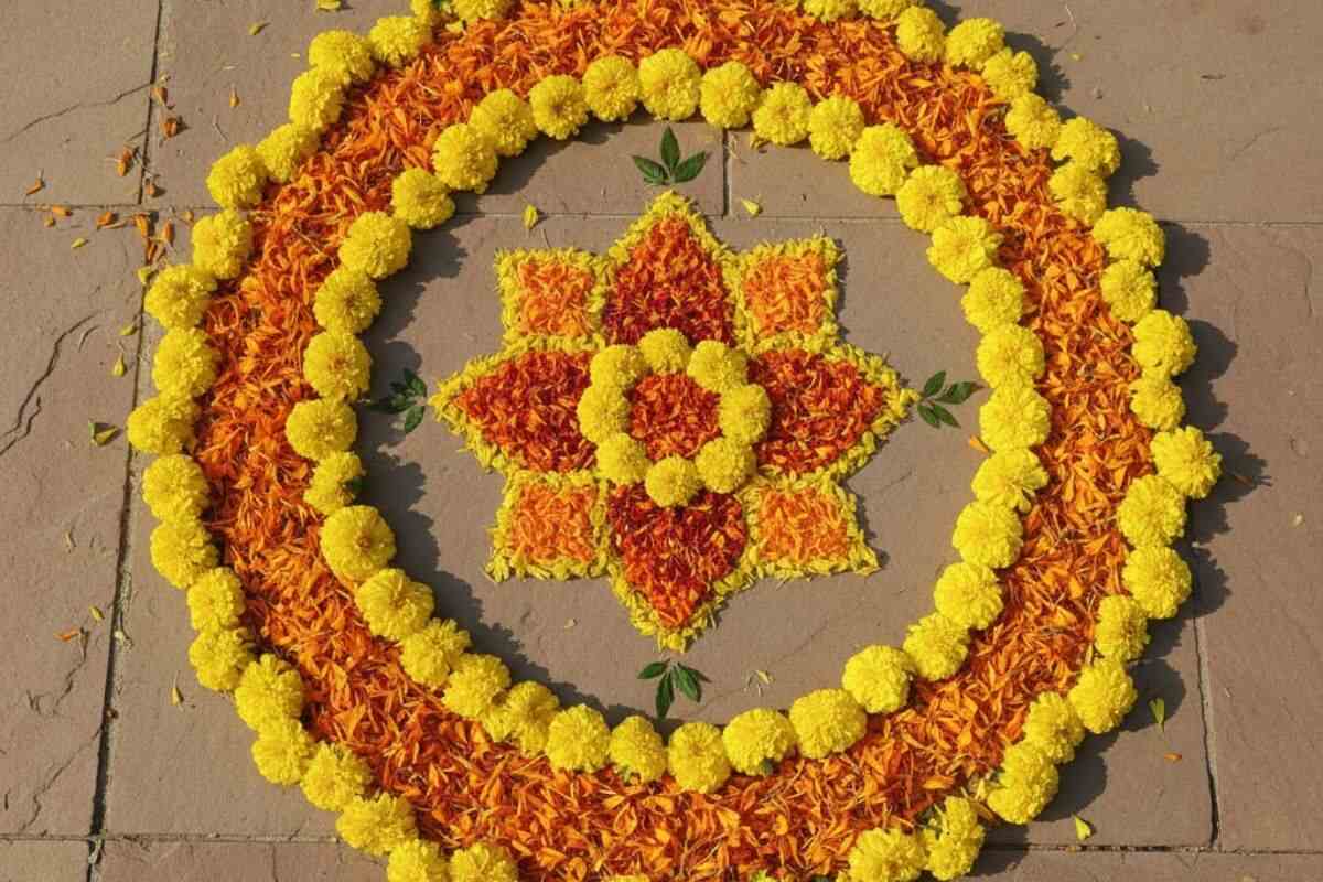 Rangoli Design For Kids: मस्ती और खुशियों से भरा हो दिवाली का त्योहार, बच्चों के लिए सुंदर और सिंपल रंगोली डिजाइन आइडियाज 6 Genda Phool Rangoli