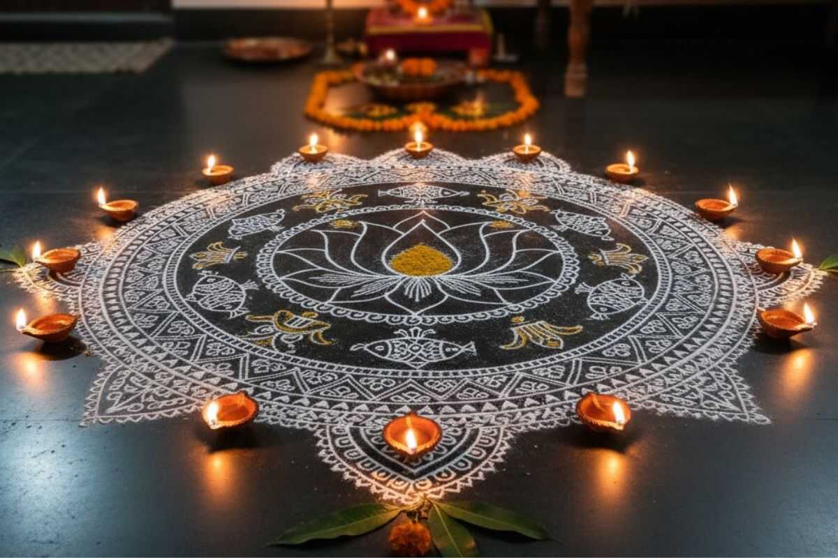 Govardhan Puja Rangoli Design 