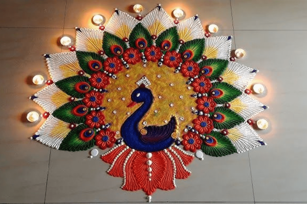 Peacock Rangoli Design