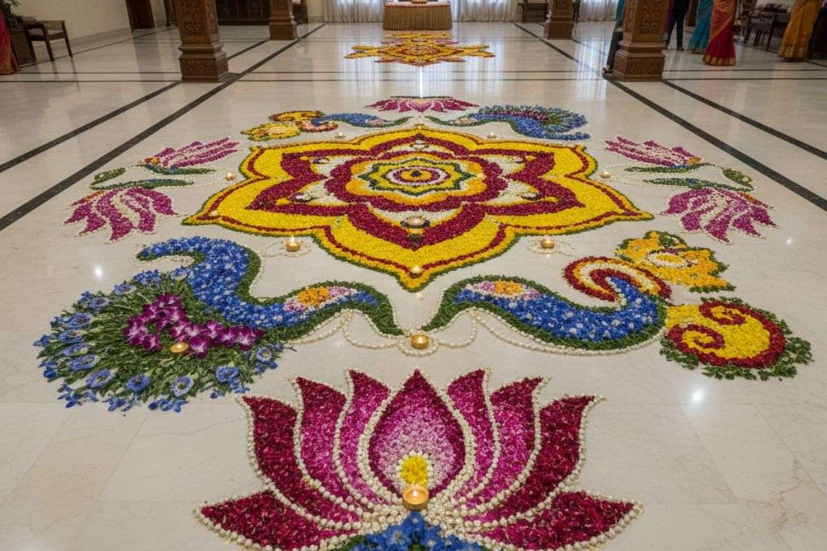 Top 5 Rangoli Design For Dhanteras: धनतेरस पर बनाएं ये खास रंगोली डिजाइन, घर में आएगी सुख-समृद्धि और मां लक्ष्मी का वास 3 Angan Rangoli Design