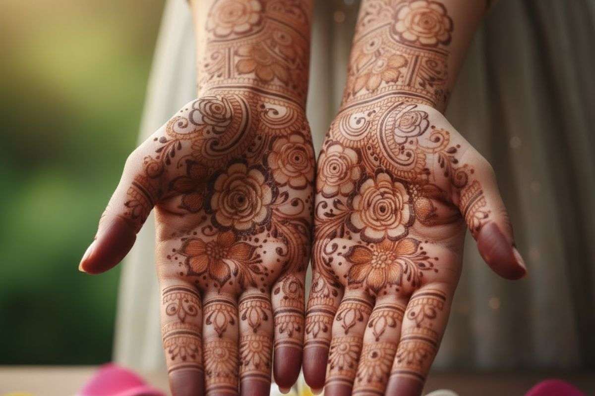 beautiful floral mehndi design