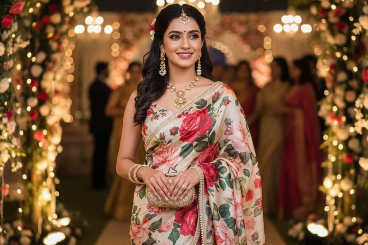 Floral Print Saree Image