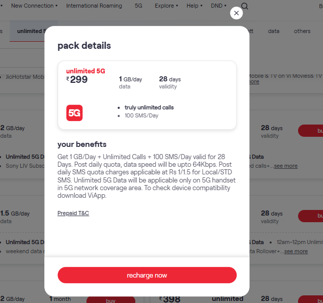 Vi का ये प्रीपेड प्लान है जबरदस्त, सस्ते में 28 दिनों तक मिलेगा अनलिमिटेड 5G डेटा 1 Image 183
