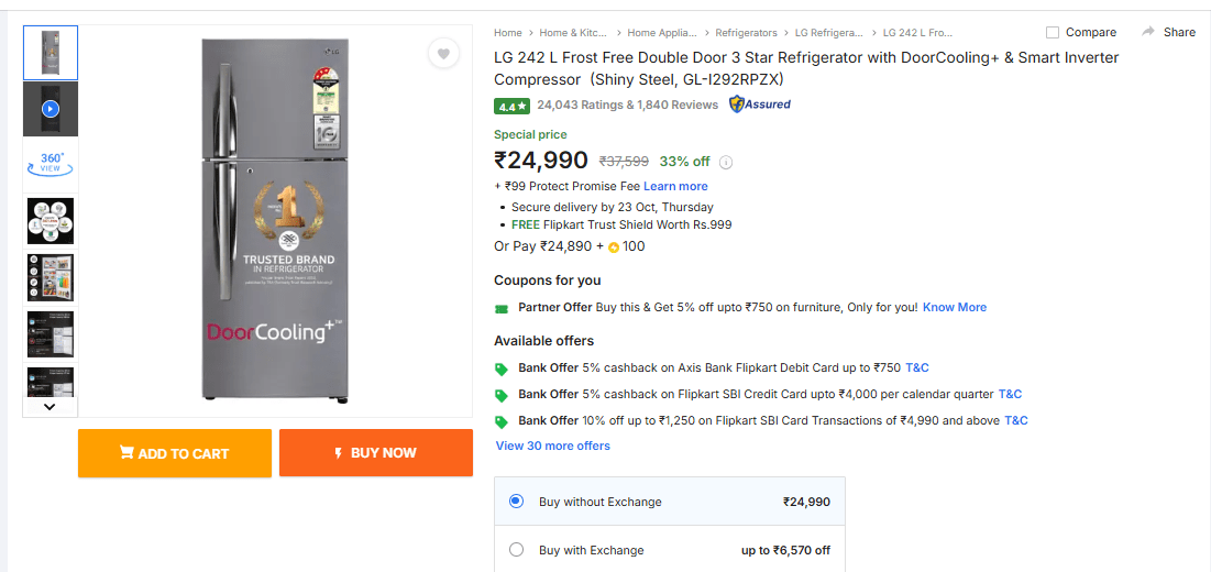 सस्ते में खरीदना है डबल डोर फ्रिज? तो Flipkart Diwali Sale में ये रहेंगे बेस्ट डील्स 6 Image 187