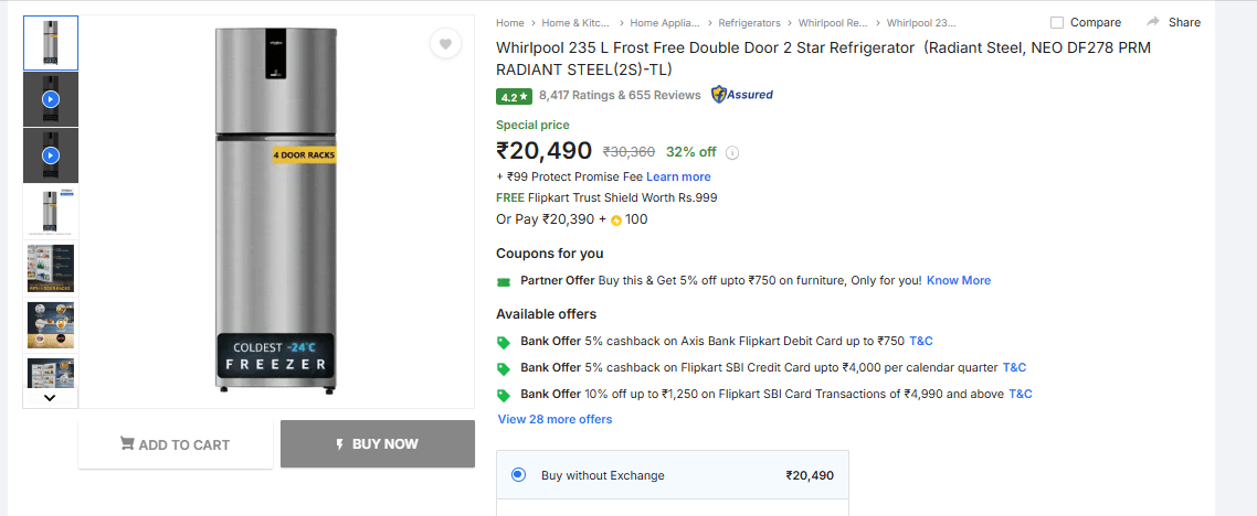 सस्ते में खरीदना है डबल डोर फ्रिज? तो Flipkart Diwali Sale में ये रहेंगे बेस्ट डील्स 5 Image 188