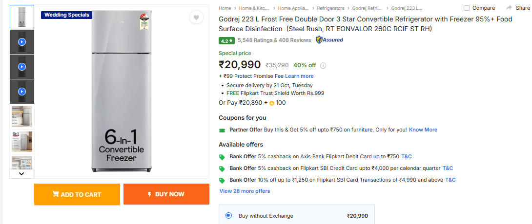 सस्ते में खरीदना है डबल डोर फ्रिज? तो Flipkart Diwali Sale में ये रहेंगे बेस्ट डील्स 2 Image 190