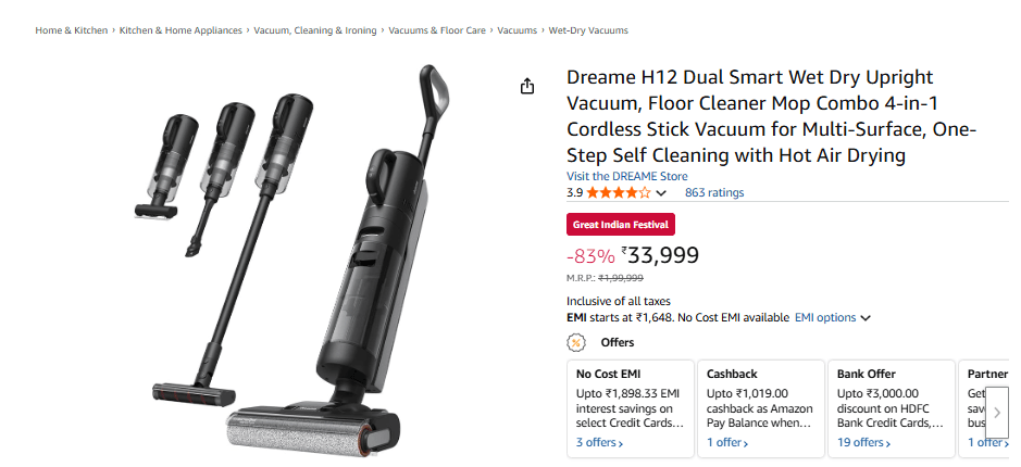 मेहनत छोड़ो और ले आओ ये इलेक्ट्रिक होम क्लीनर्स, दिवाली पर पलक झपकते ही चमका देंगे पूरा घर 3 Image 192