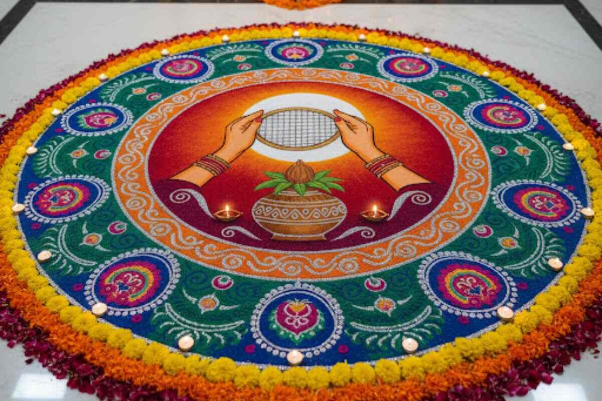 Karwa Chauth Special Rangoli (