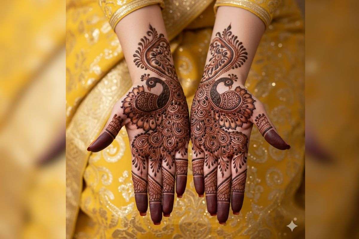 peacock mehndi design