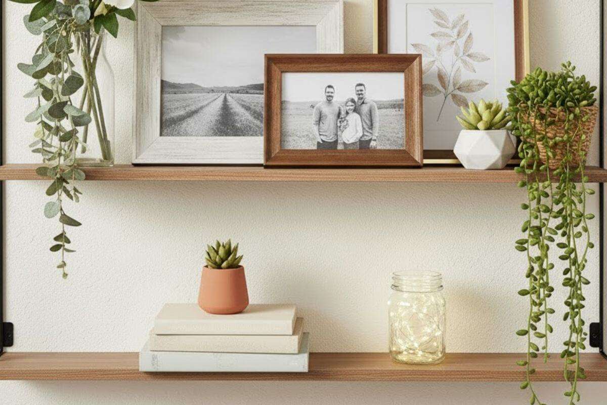 Living Room Wall Decoration Ideas: अपने लिविंग रूम को दें नया और स्टाइलिश लुक, दीवारों को सजाने के लिए ट्राई करें ये डेकोरेशन आइडियाज 4 Shelf Decoration