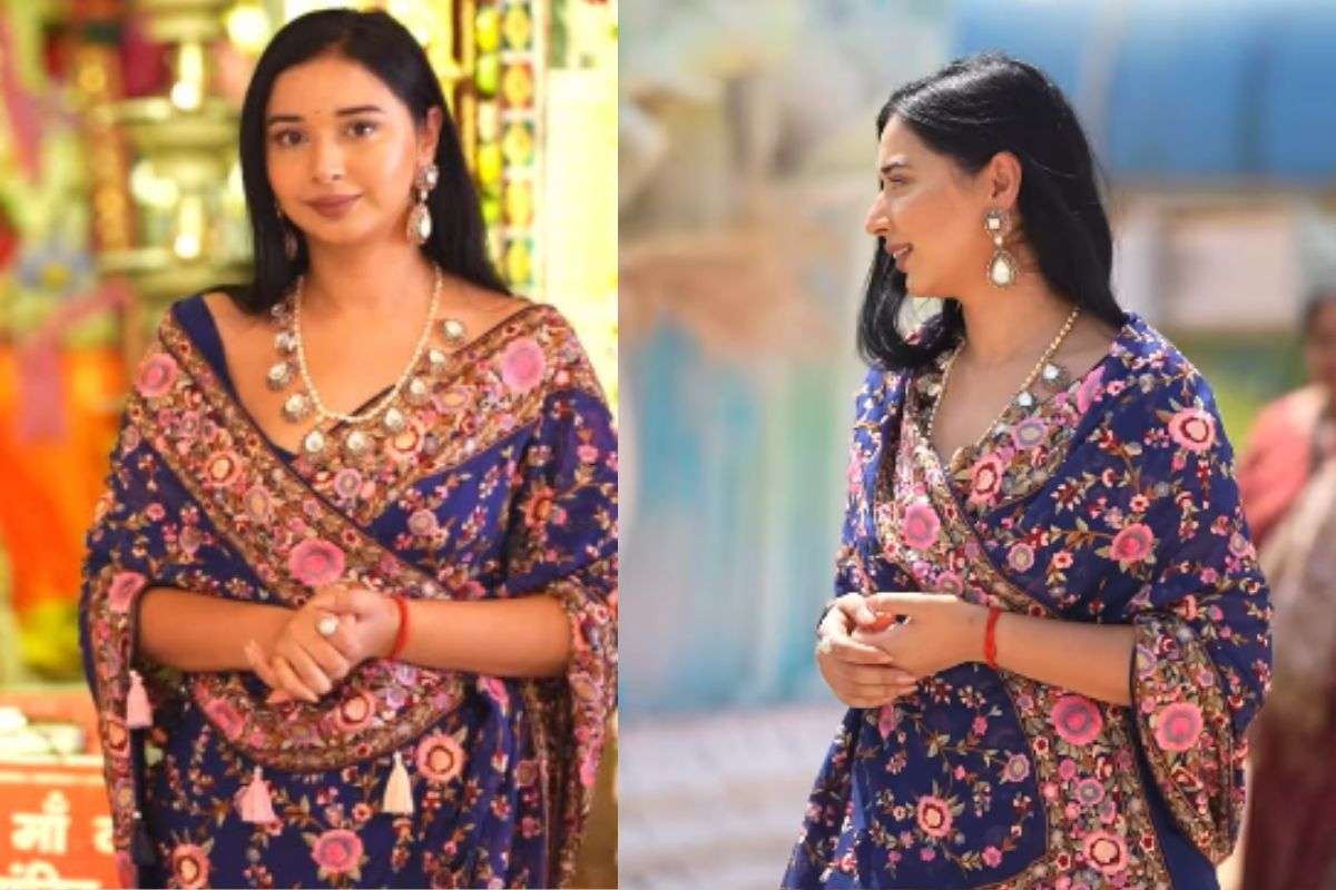 Tanya Mittal Saree Draping For Karwa Chauth: इस त्यौहार पर पाएं तान्या मित्तल जैसा ग्लैमरस साड़ी लुक, सबकी नजर बस आप पर ही टिक जाएंगी 3 Tanya Mittal Blue Saree