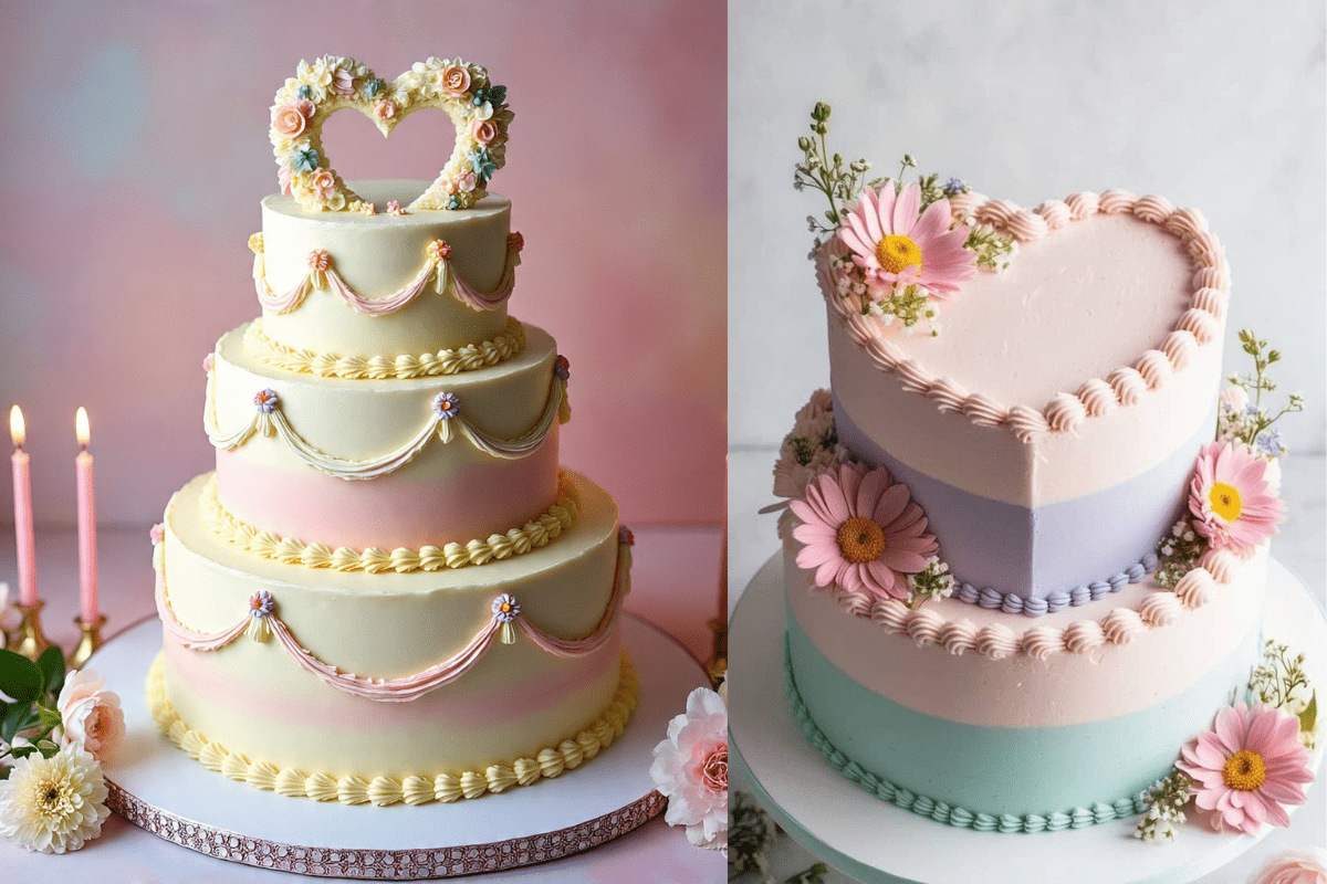 Heart Shaped Engagement Cake