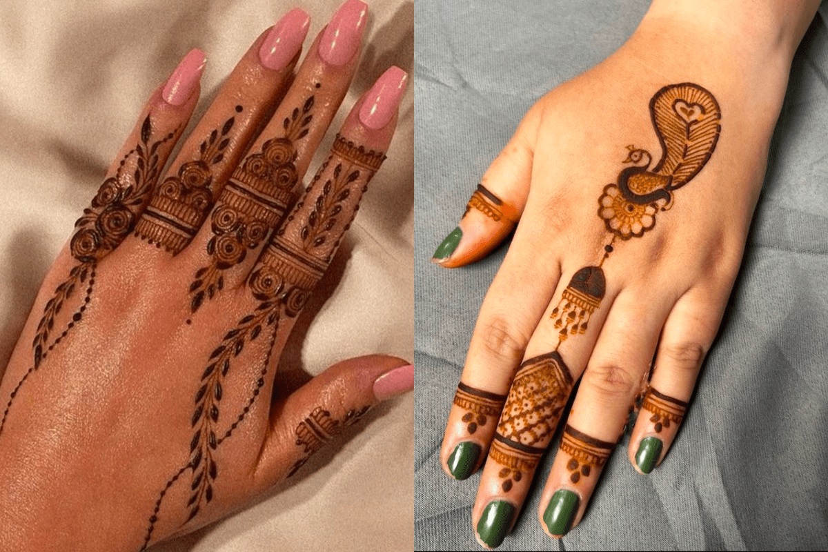 Minimal Mehndi Designs: ट्रेंड में छाए ये सिंपल, स्लिक और बेहद एलीगेंट मिनिमल मेहंदी पैटर्न - हर मौके के लिए परफेक्ट 1 Minimal Finger Mehndi