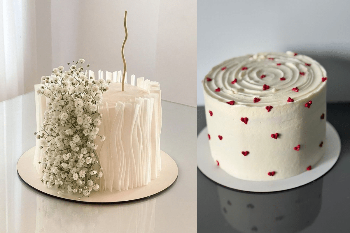 Minimalist Modern Engagement Cake