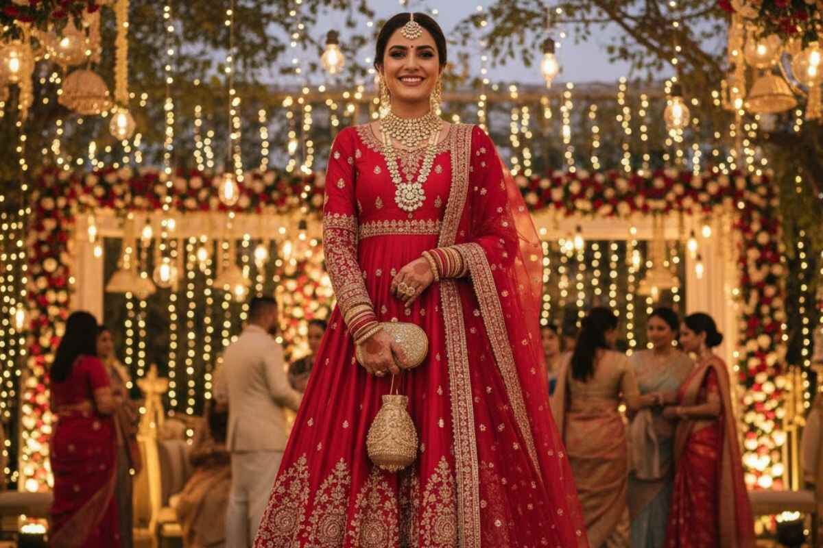 Red Ethnic Outfit For Wedding Day 