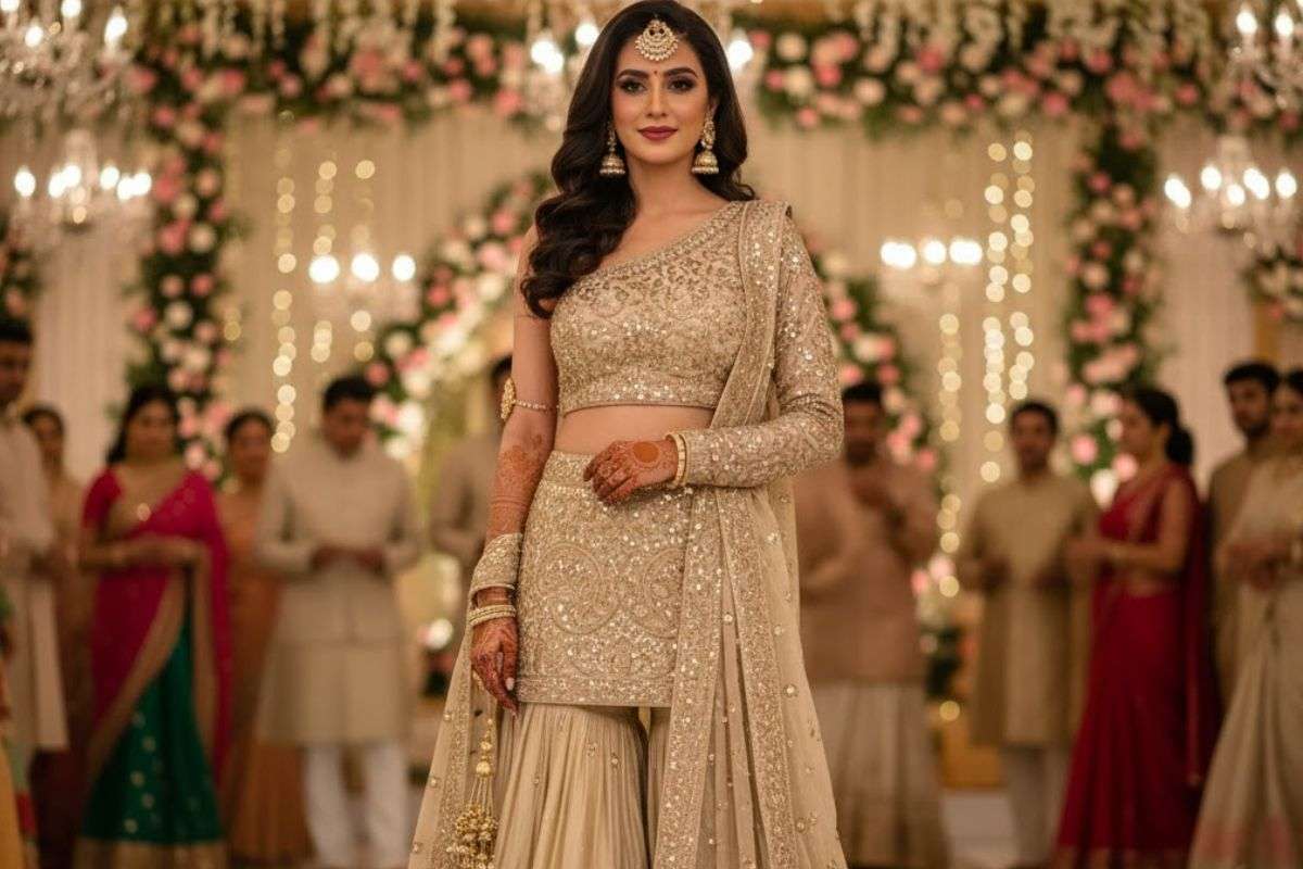 Sleeveless Sharara For Wedding Day