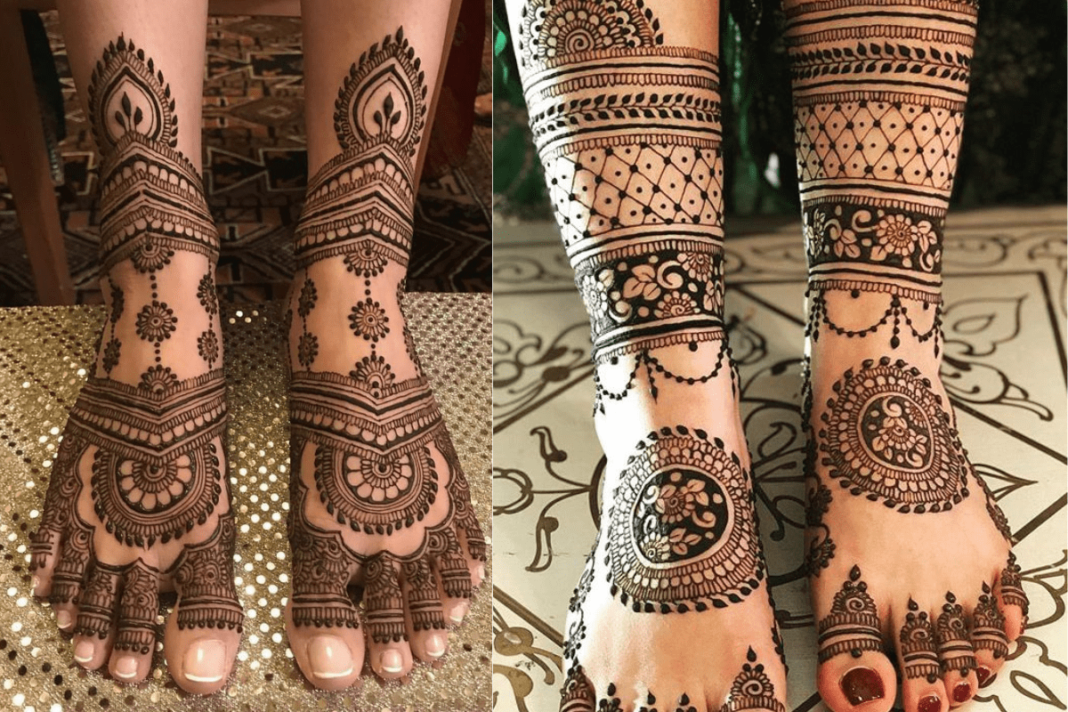 Bridal Leg Mehndi Designs: शादी के दिन अपने पैरों की खूबसूरती बढ़ाने के लिए अपनाएं ये स्टाइलिश और ट्रेंडिंग डिजाइंस 2 Unique Leg Mehndi Designs