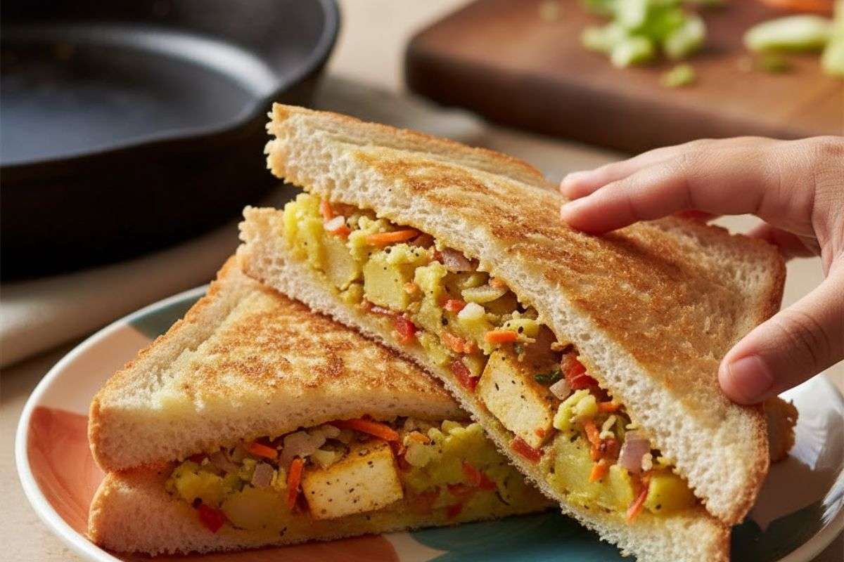 aloo paneer sandwich