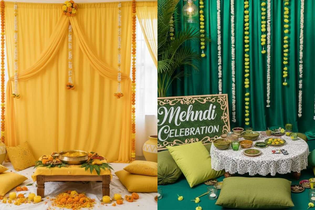 haldi and mehndi decoration