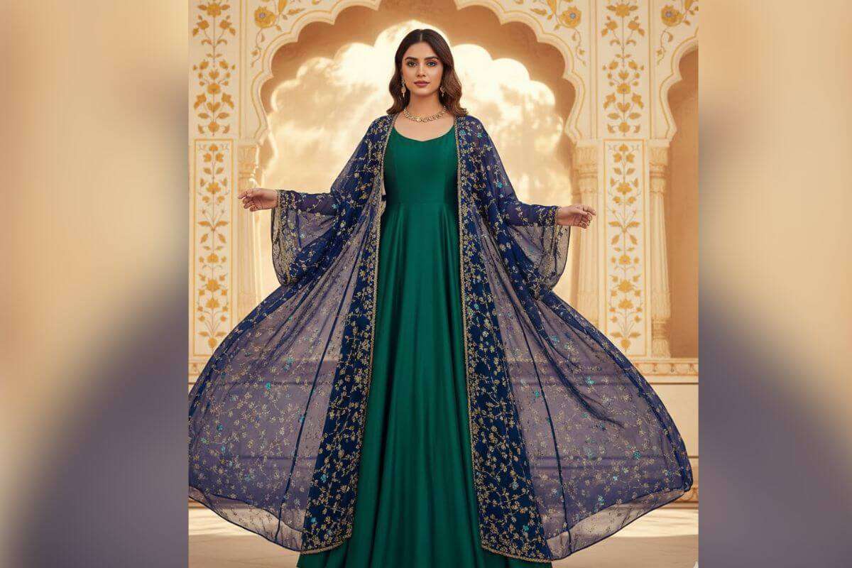 First Anniversary Outfit Ideas: शादी की पहली सालगिरह पर लुक को बनाएं खास, इन स्टाइलिश आउटफिट आइडियाज को करें ट्राई 5 Long Dress With Shrug