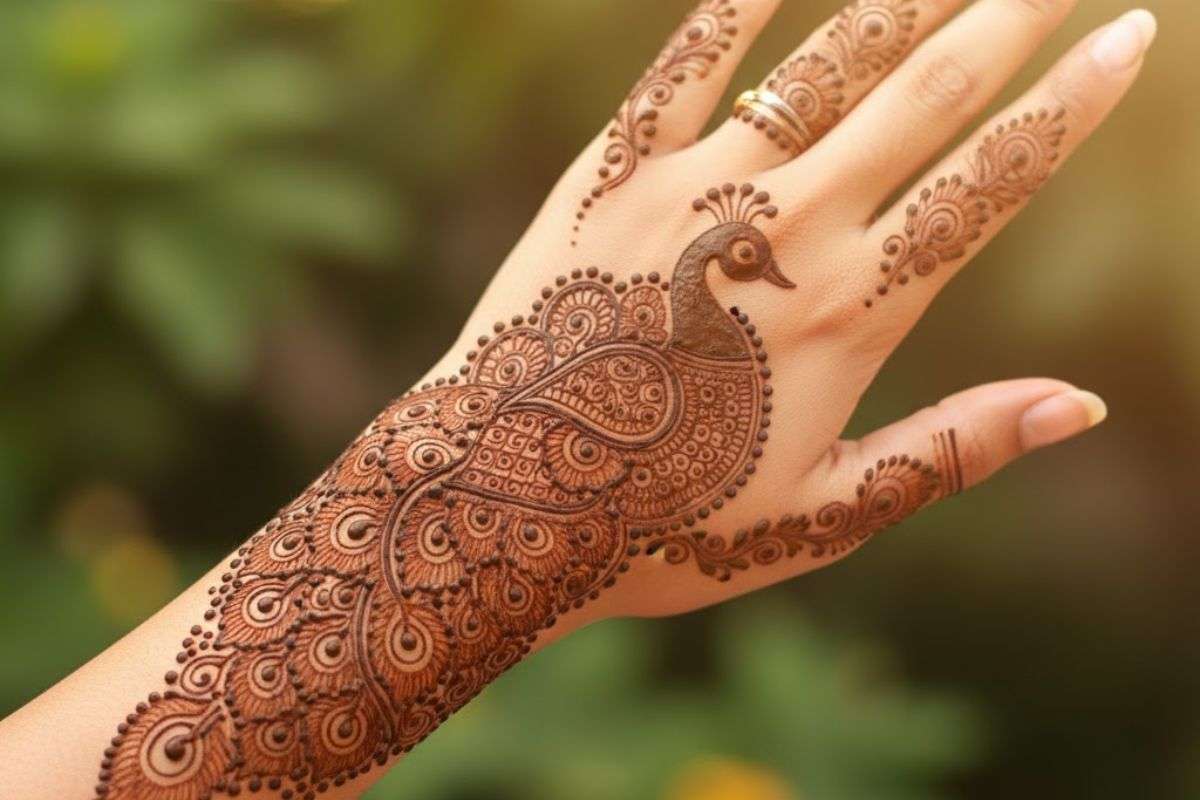 peacock mehndi design