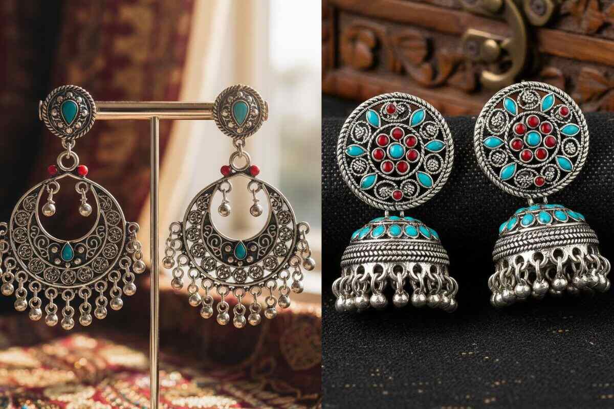 Beautiful Earrings Design Ideas: कुर्ती के साथ ट्राई करें ये इयररिंग्स डिजाइन आइडियाज, अपने लुक को बनाएं खास 1 Silver Earrings Design