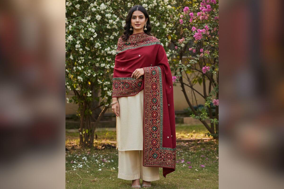 Winter Special Woolen Shawl: ठंड के मौसम में आपका लुक देखकर सभी रह जाएंगे दंग, साड़ी या सूट के साथ ट्राई करें ये वूलन शॉल डिजाइन 5 Border Design Woolen Shawl