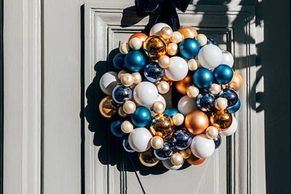 Christmas Balls Decoration On Wall
