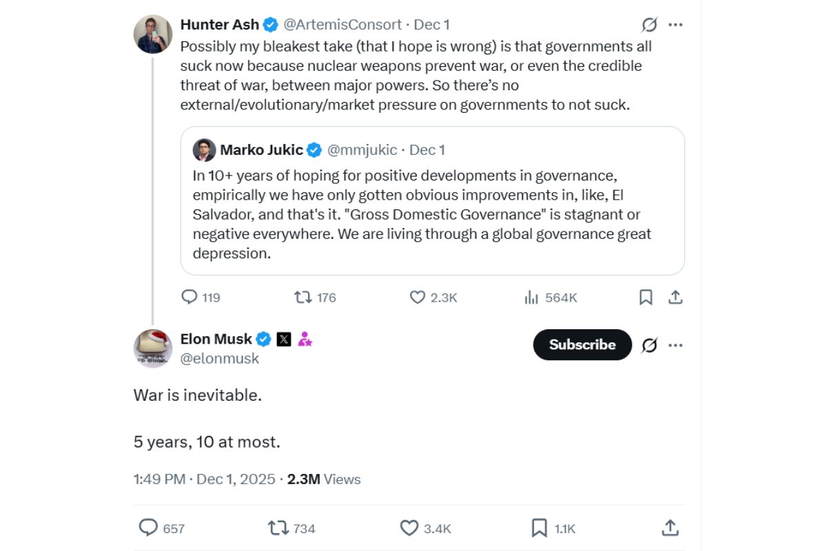 Musks reply to the the thread post