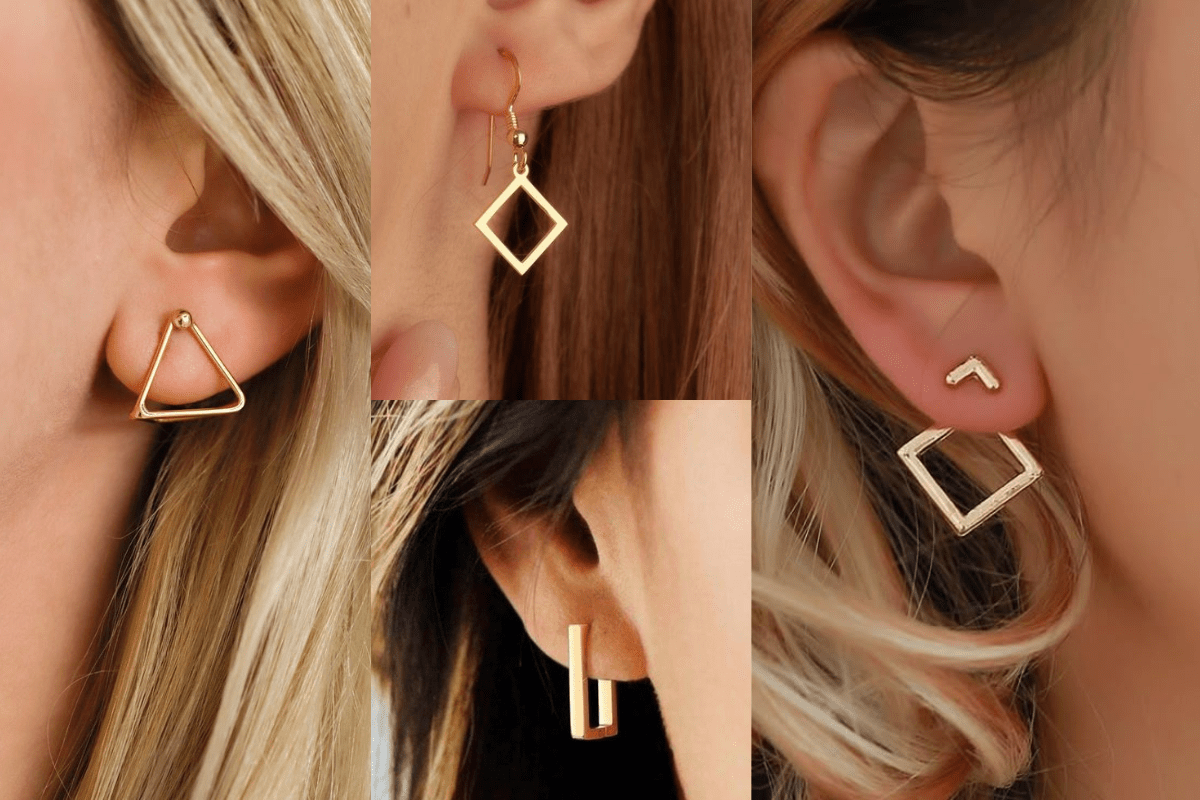 Geometric Gold Earrings