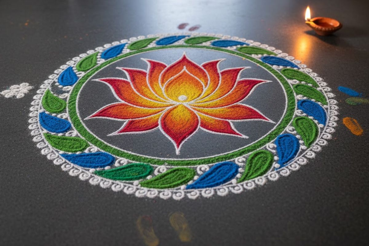 Handmade Easy Rangoli Design