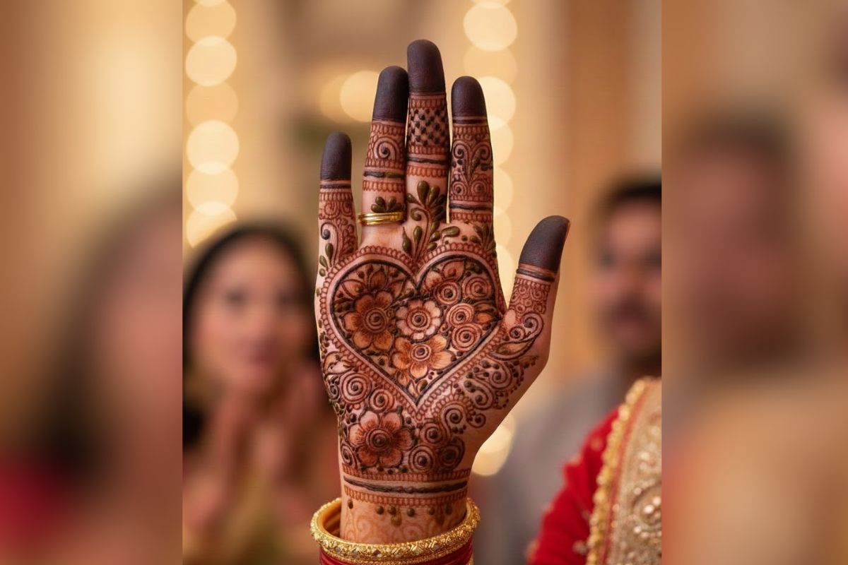 Easy Mehndi Design: खास फंक्शन हो या त्योहार, हाथों में आसानी से लगाएं ये आकर्षक मेहंदी डिजाइन 1 Heart Shape Mehndi Design