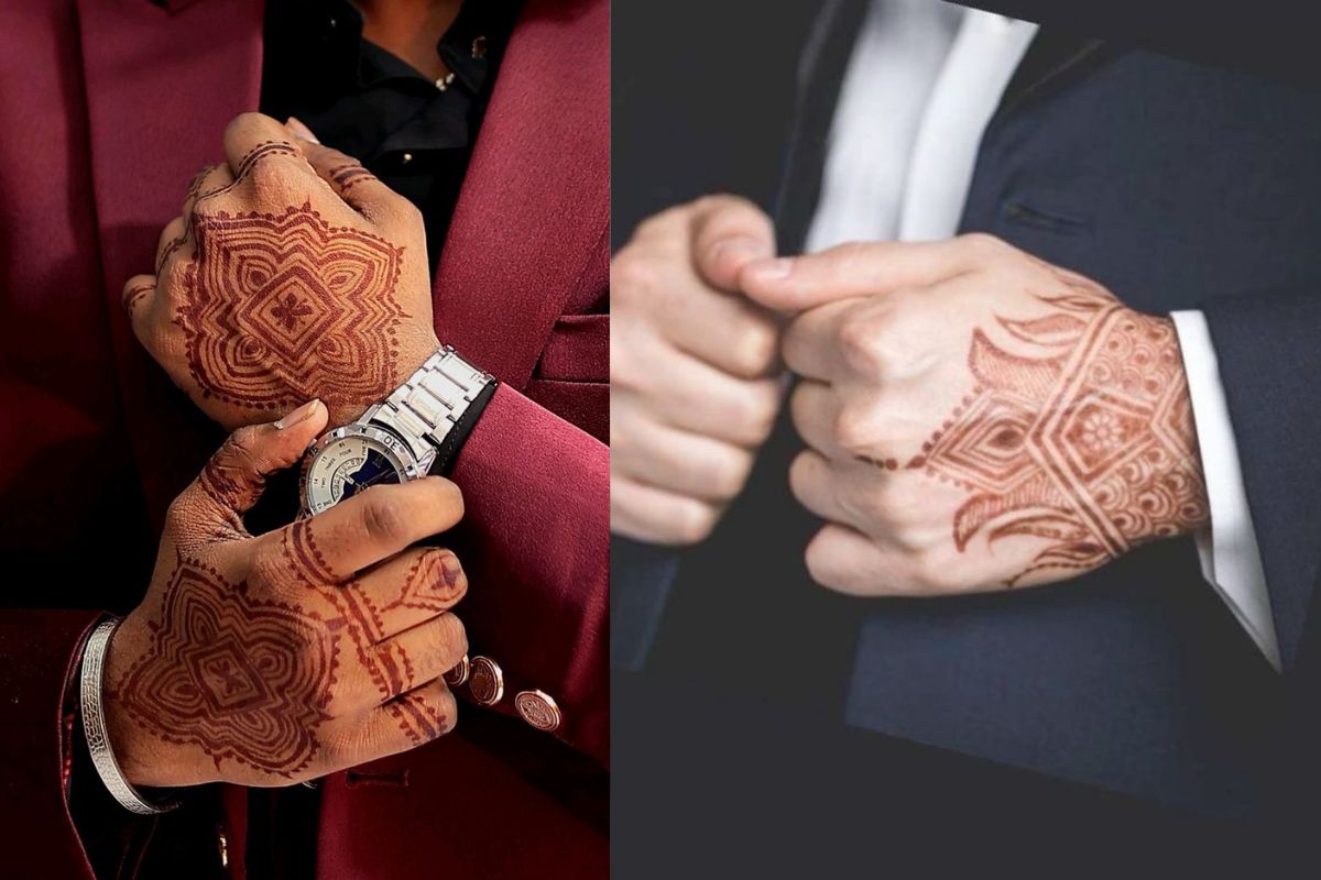 Dulha Front Hand Mehndi: शादी के दिन हाथों में सजाएं सजनी के नाम की मेहंदी, रंग होगा गाढ़ा तो बढ़ेगा दोनों का प्यार 1 Minimal Arabic Lines Design(Image Source: Pinterest)
