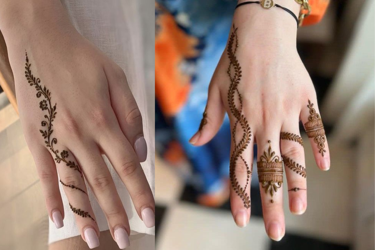 Minimal Line Finger Mehndi Design
