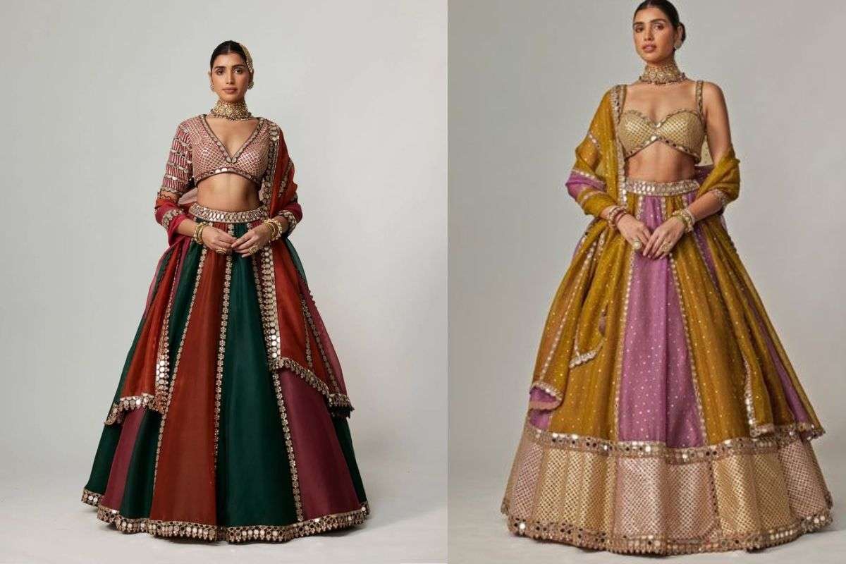 Minimal Mirror Work Lehenga (Image Source: Pinterest)