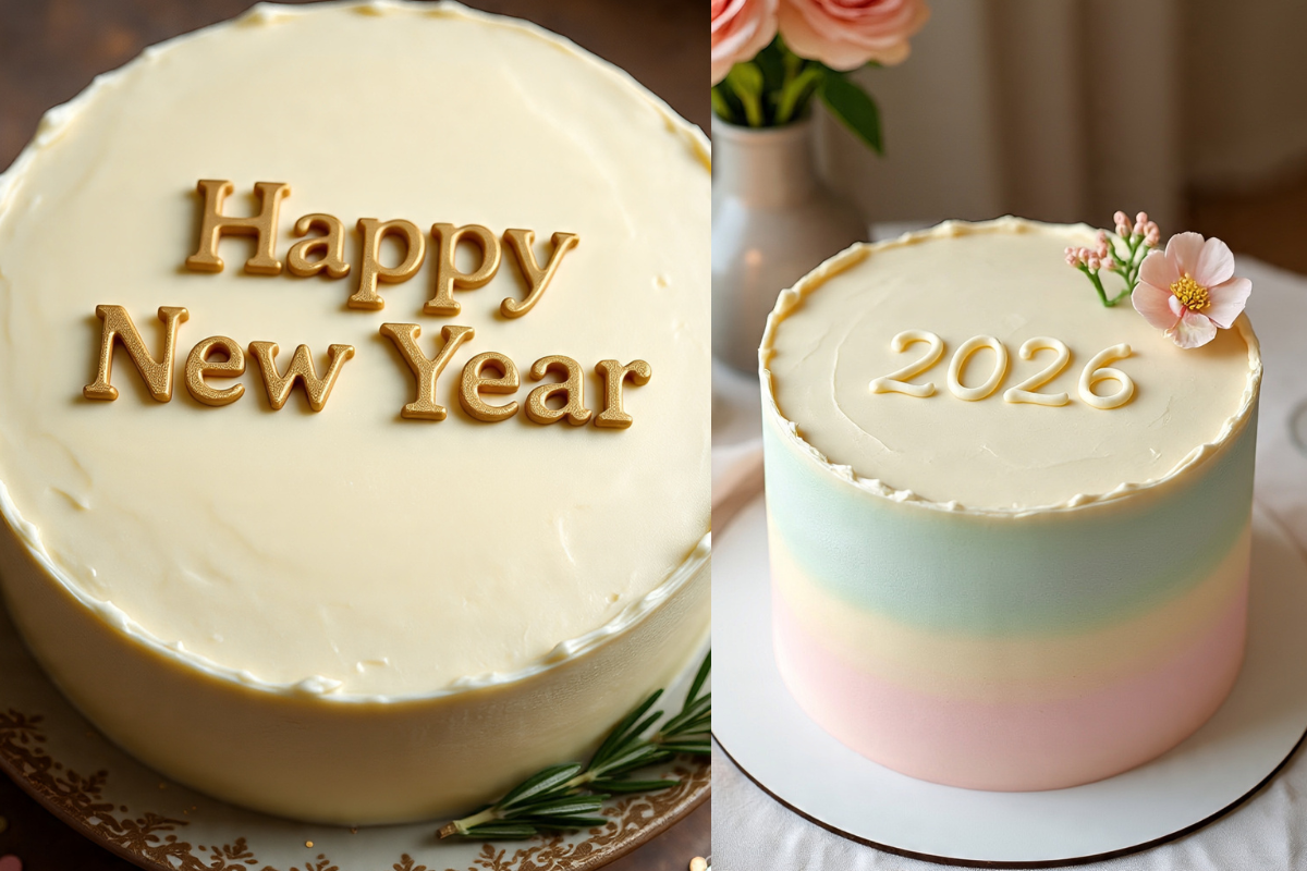 New Year Cake Designs 2026: नए साल को बनाएं खास, देखें ट्रेंडिंग, क्रिएटिव और शानदार केक डिजाइंस 4 Minimalist &Amp; Modern Cakes