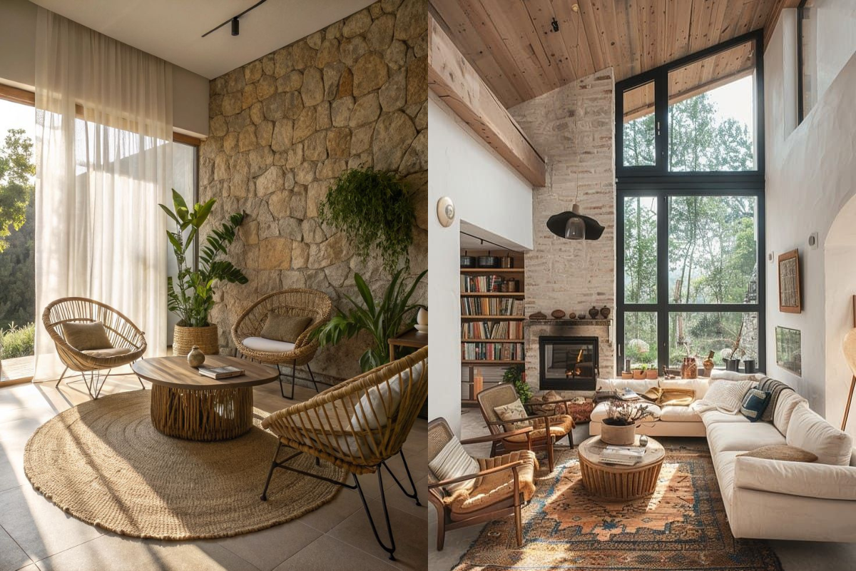 Year Ender 2025: मिनिमलिज्म और नेचुरल टेक्सचर रहे सबसे बड़े ट्रेंड, जानें इस साल के टॉप होम डेकोर आइडियाज 2 Natural Texture Interior Design