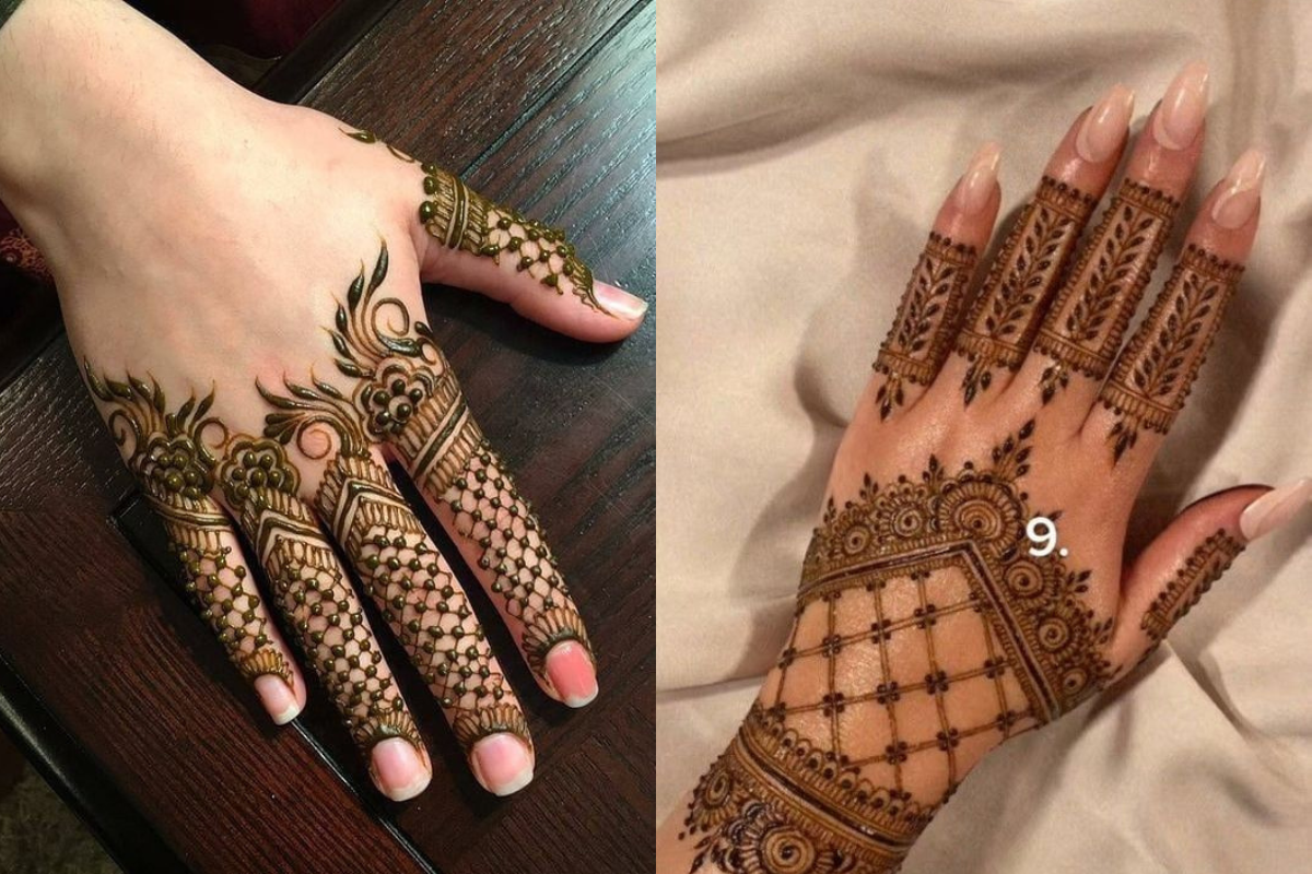 Net Pattern Finger Mehndi