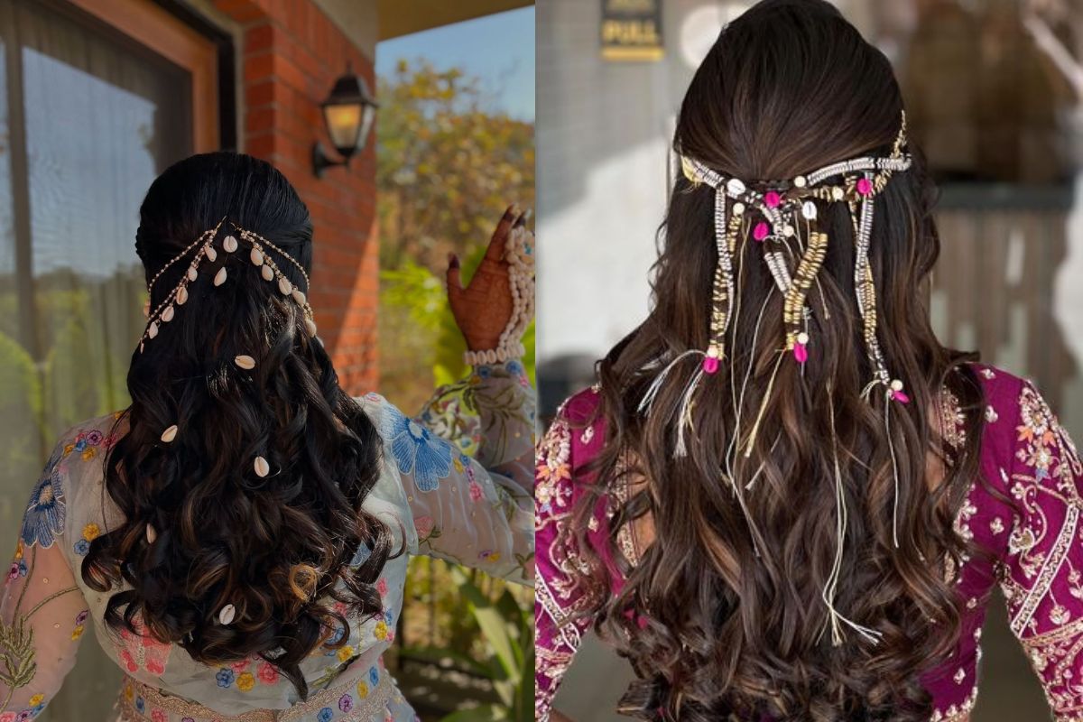 Open curls with accessories